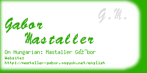 gabor mastaller business card